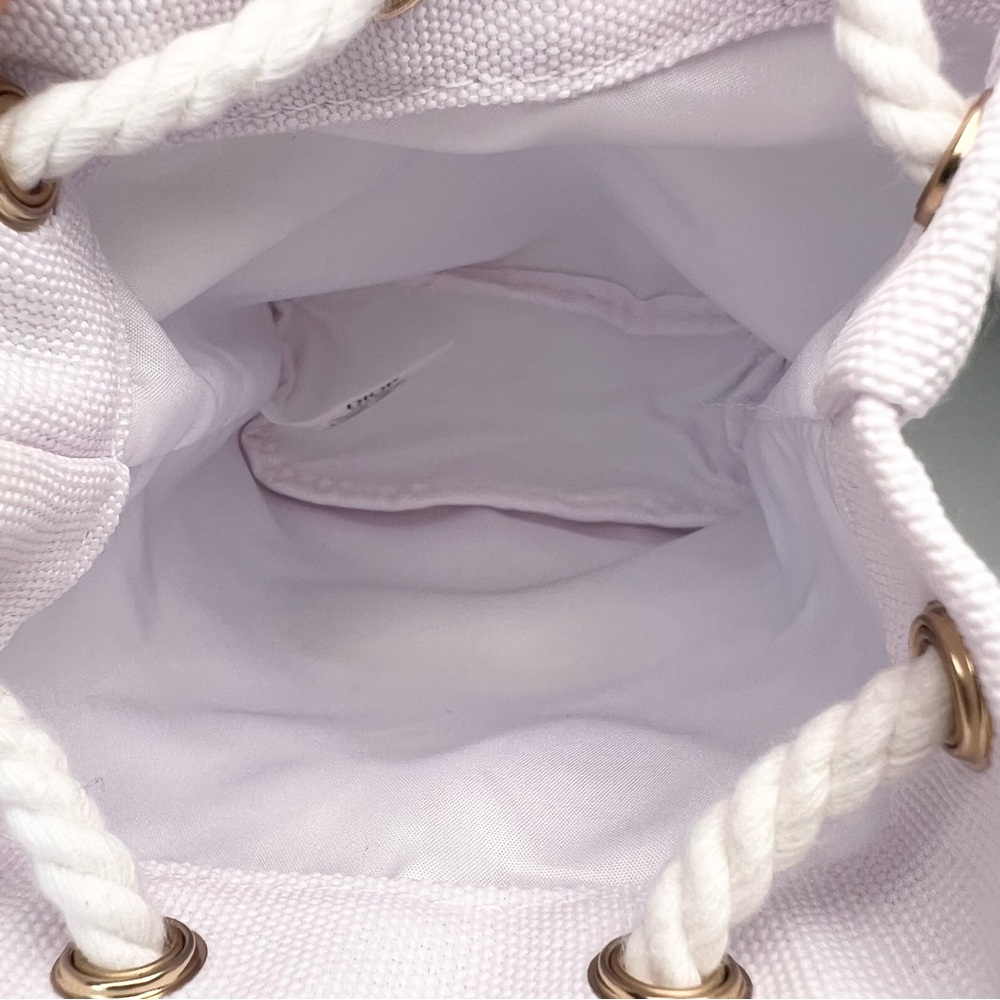 Dior White Drawstring Cosmetic Bag with Gold Logo - Picture 4 of 5